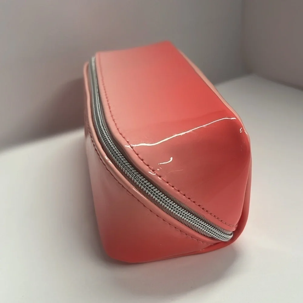 Dior Pink Gradient Patent Zip Logo Clutch Pouch